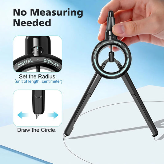 Compass Geometry Tool Visible Radius Math Compass Compatible with Lead School Supplies Student Drafting Drawing Circle Tools