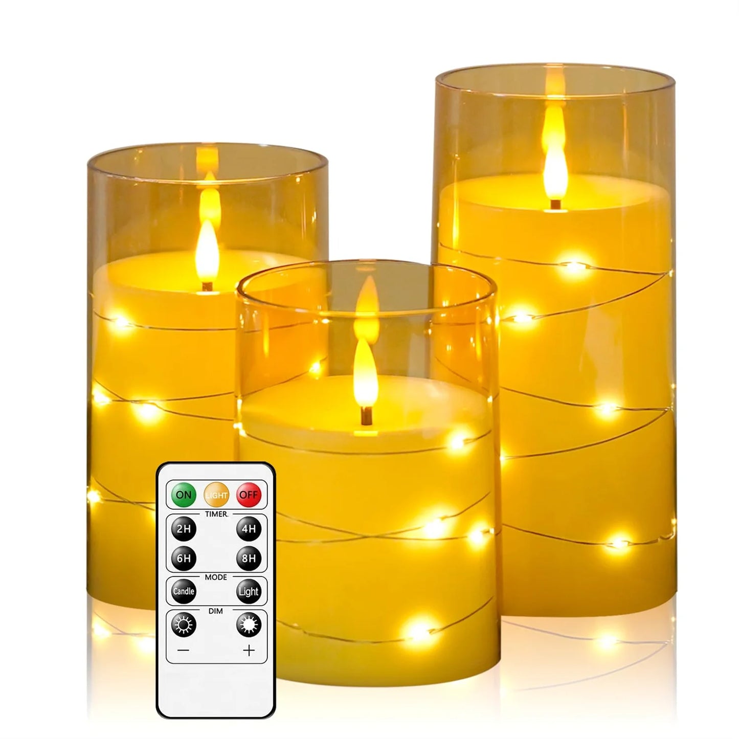 3pcs/set LED Flameless Candle Light Pink Blue Red Christmas Halloween Prayer Wedding Romantic Atmosphere String Light Candle
