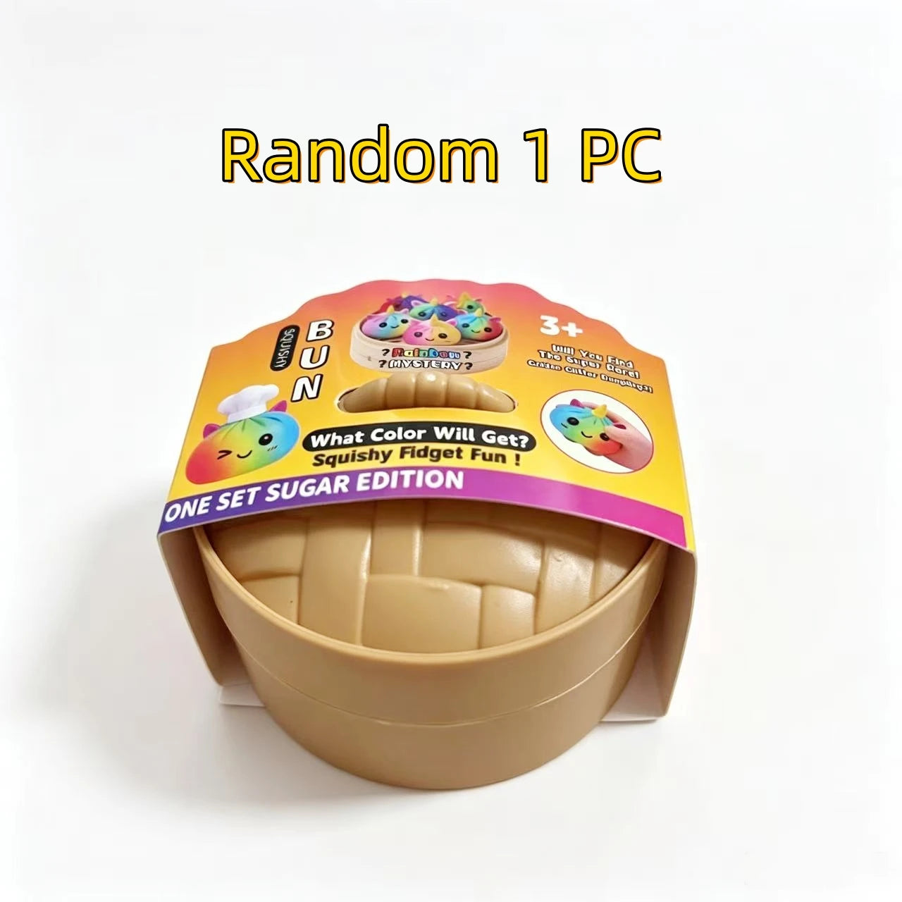 Simulation Unicorn Dumpling Squishy Stress Ball With Bamboo Steamer Box Anti-Stress Toy Sensory For Creative Gift