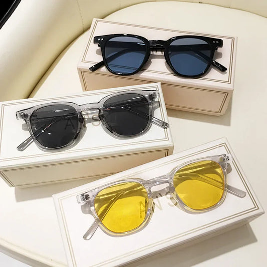 Vintage Square Sunglasses Unisex Luxury Brand Small Round Sun Glasses Female Small Eyewear Game Driving Oculos De Sol for