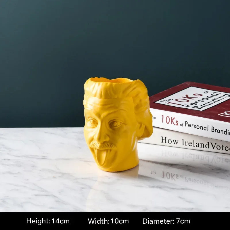 Statue Flower Vase Pot Flowerpot Sculpture Flower Pot Desktop Flower Arrangement Container Flowerpot Head Statue Ornaments Gift