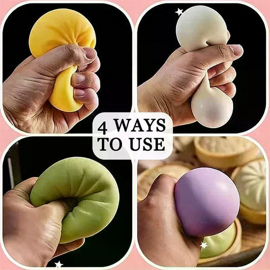 Giant Dumpling Soft Toys Anxiety Relief Fidget Simulation Food Steamed Stuffed Bun Squeeze Decompression Stress Toy