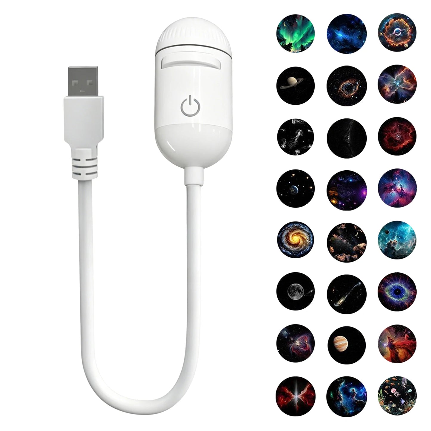 2 in 1 USB Ambient Projection Light Adjustable Focus Car Interior Light Home Room Starry Star Romantic Saturn Galaxy Night Light