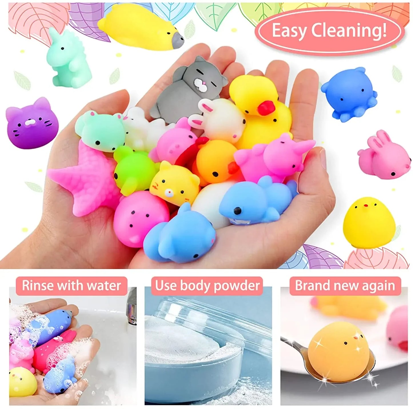 10pcs Random Mini Squishy Mochi Squishy Toy Party Favors Kawaii Animal Squishy Stress Toy Unicorn Piggy Cat Toy for Kid Girl Boy