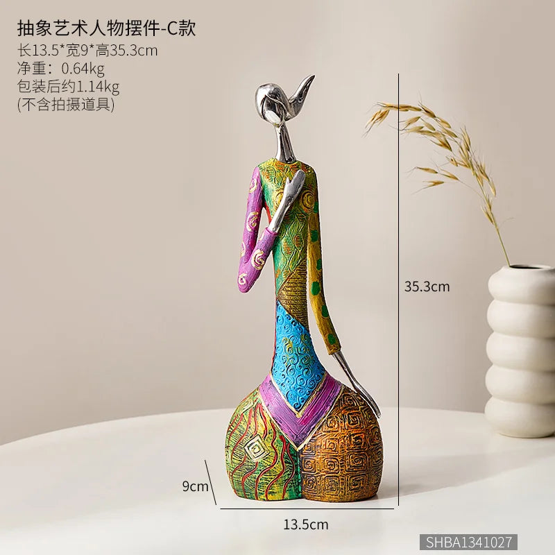 Abstract Art Figurine, Resin Decorative Craft, Home Decorative Accessories for Bedroom, Living Room, and Study