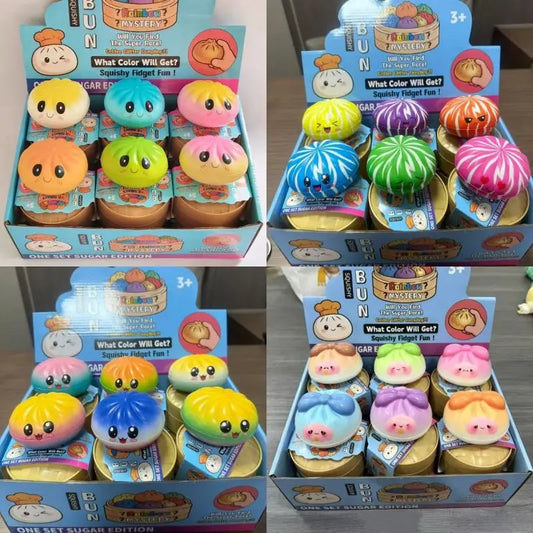 Mysteries Rainbow Squishy Dumplings Ornament Slow Rising Stress Relief Fidget Toys Desk Accessories Party Gift For Kids Adults