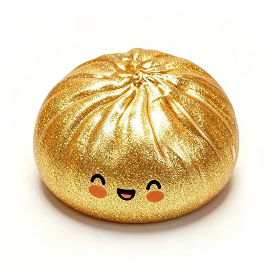 New Glitter Dumpling Colorful Simulation Steamed Bun Decompression Toy for Anxiety Squishes Stress Balls 2026 Viral Fidget Toy
