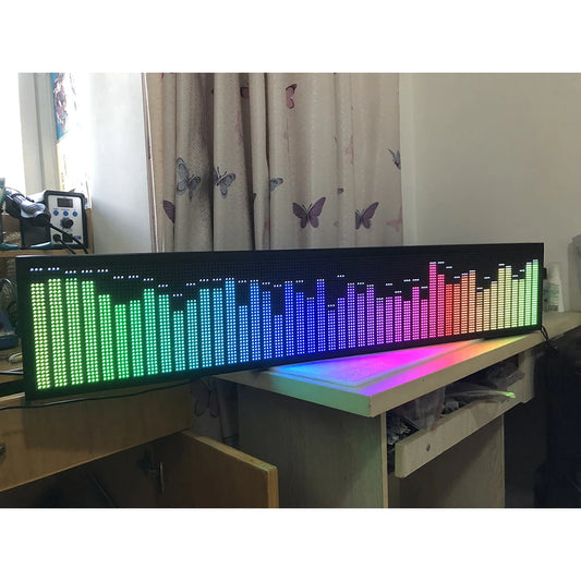 Aluminum Alloy Shell Full Color Music Spectrum Display Car Audio LED Voice Control Equalizer KTV Stage Bar Rhythm Light