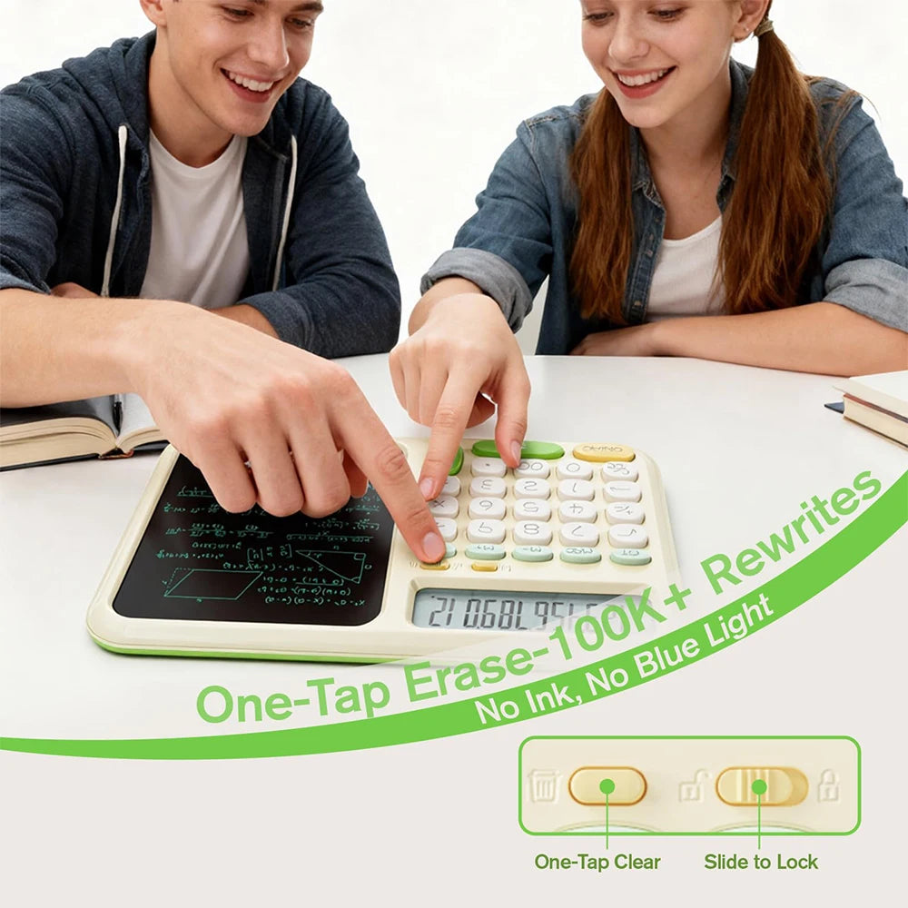 Desk Basic Calculator with Notepad for School Cute Simple Big Button Standard Kawaii Calculator for Desk Back to School Supplies