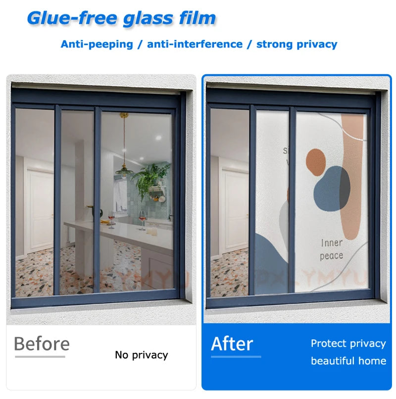 Decorative Privacy Window Film — Frosted Forest Design
