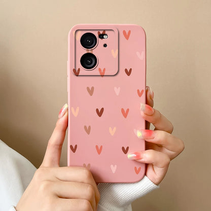 For Xiaomi 13T Pro Case Love Heart Soft Liquid Silicone Camera Protection Back Cover For Xiaomi13T 13TPro Anti Drop Phone Cases