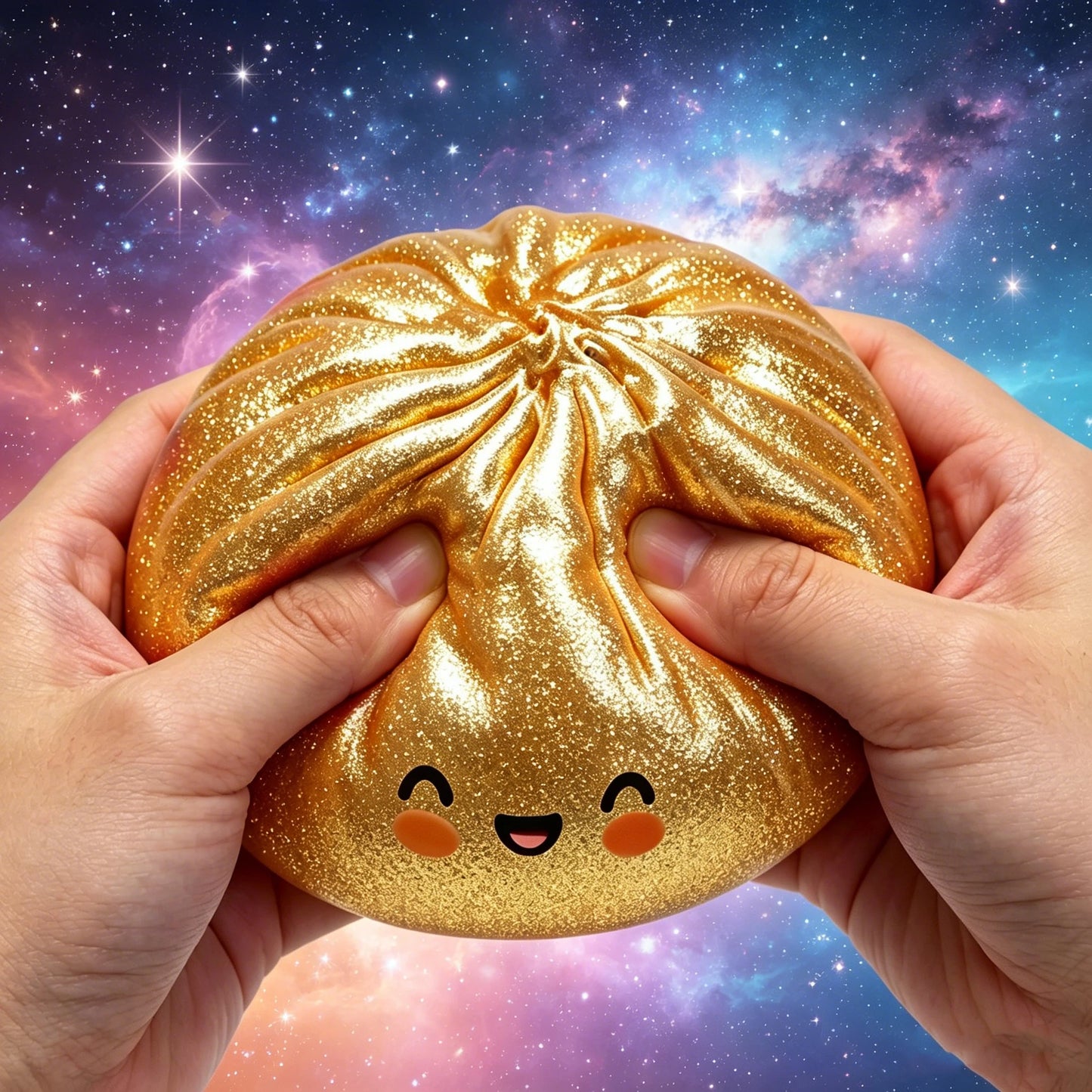 Glitter Dumpling Squishes Stress Balls 2026 Viral Fidget Toy Colorful Simulation Steamed Bun Decompression Toy for Anxiety