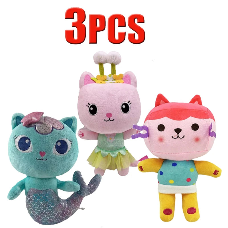 ##Hot in Gabby Dollhouse Plush Toy Mercat Cartoon Stuffed Animals Smiling Cat Car Cat Hug Gaby Girl Dolls Kids Birthday Gifts