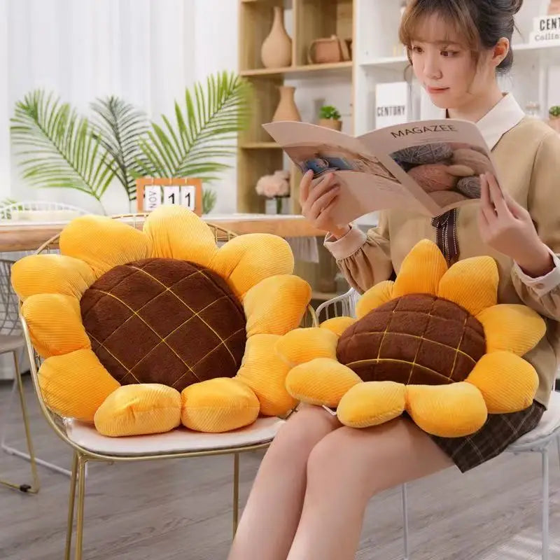 Office Sunflower Plush Cushion Pillow Living Room Sofa Headboard Plush Decorative Pad Car Sunflower Car Seat Plush Back Cushion