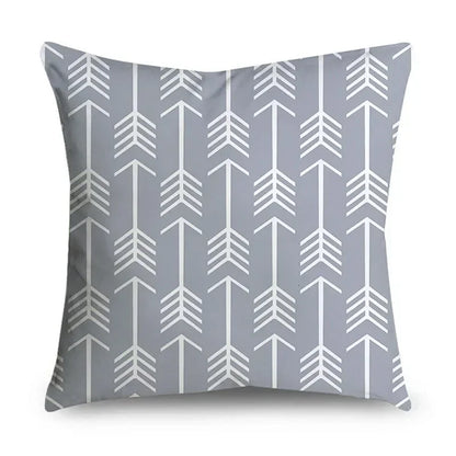 Gray Striped Geometric Double-sided Printed pillow cover Short plush Suitable living rooms bedrooms sofas throw cushion cover