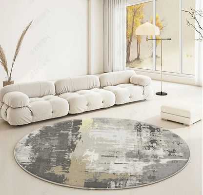 Modern Abstraction Carpets for Living Room Nordic Bedroom Decor Round Carpet Large Area Chair Floor Mat Home Study Non-slip Rug