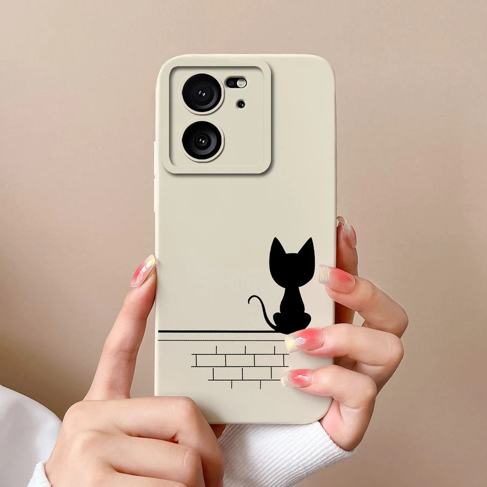 For Xiaomi 13T Pro Case Love Heart Soft Liquid Silicone Camera Protection Back Cover For Xiaomi13T 13TPro Anti Drop Phone Cases