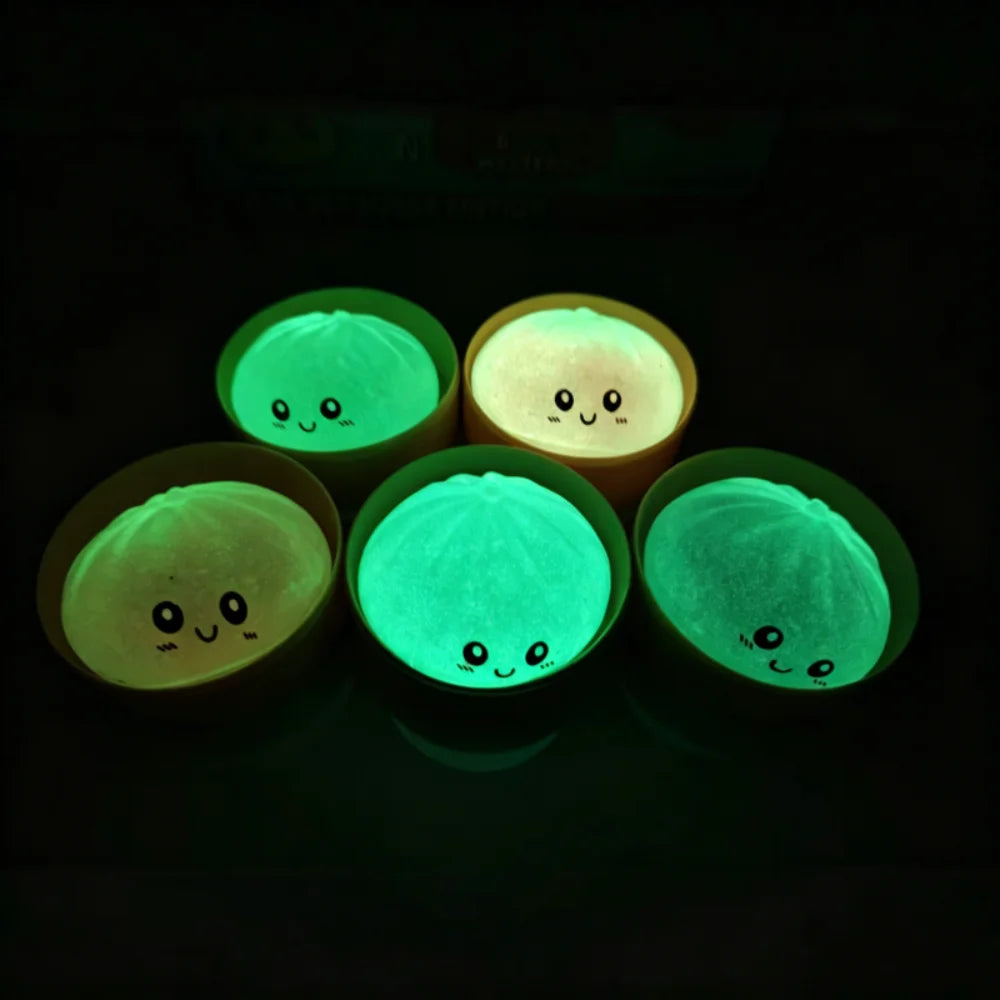 Boys Girls Luminous Dumpling Squishy Slow Rebound Noctilucent Squishy Dumpling Cute Soft Glitter Sensory Fidget Ball Adults