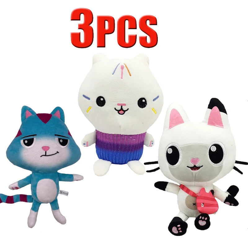 ##Hot in Gabby Dollhouse Plush Toy Mercat Cartoon Stuffed Animals Smiling Cat Car Cat Hug Gaby Girl Dolls Kids Birthday Gifts