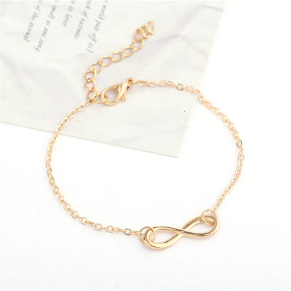 Fashion Geometry Infinite Charms Bracelets Bangles for Women Silver Golden Color Link Chain Lobster Clasps Bracelet Gift Jewelry