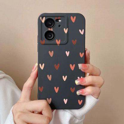 For Xiaomi 13T Pro Case Love Heart Soft Liquid Silicone Camera Protection Back Cover For Xiaomi13T 13TPro Anti Drop Phone Cases