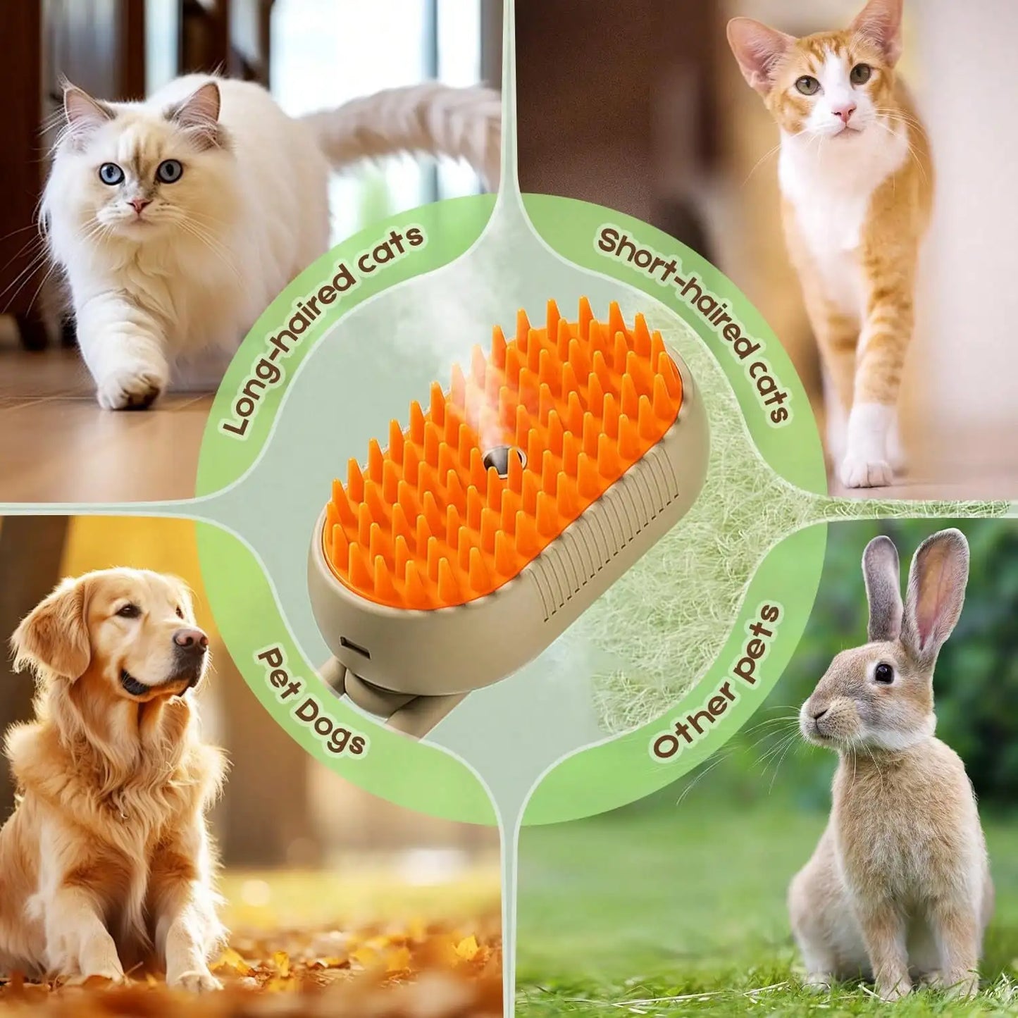 CoatEase — Misting Grooming Brush for Cats & Dogs
