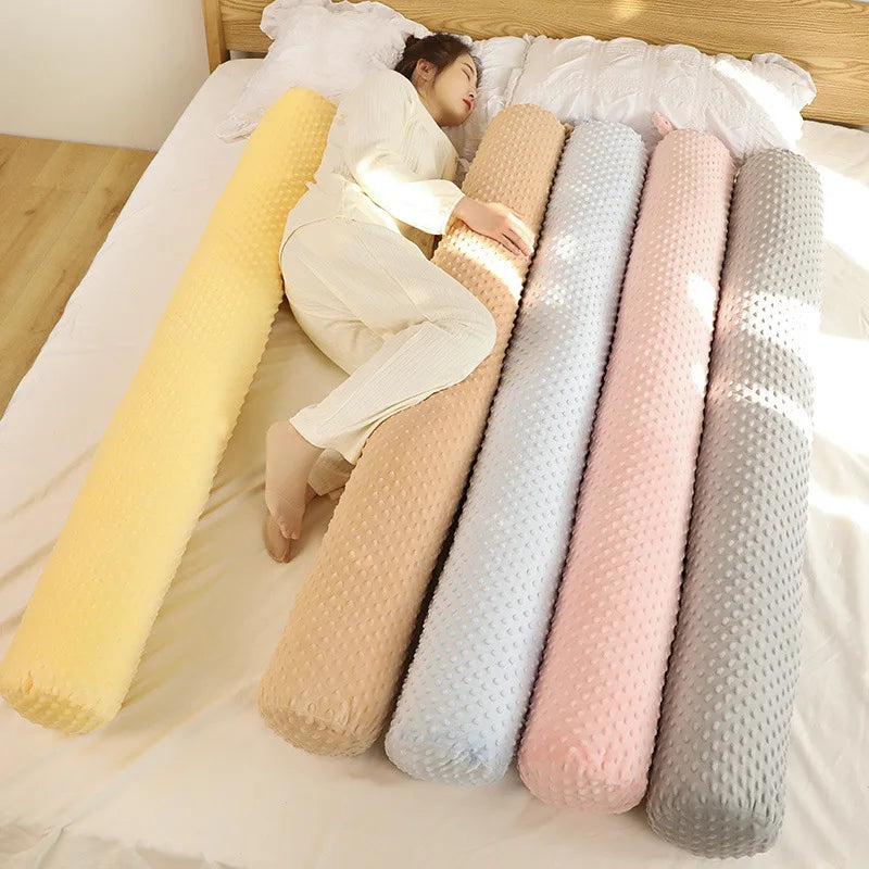 Round Cushion Pillow Removable Washable Back Head Pillow Travel Sofa Sleeping Leg Pillow Velvet Cylinder Long Pillow Home Decor