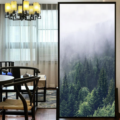 Decorative Privacy Window Film — Frosted Forest Design