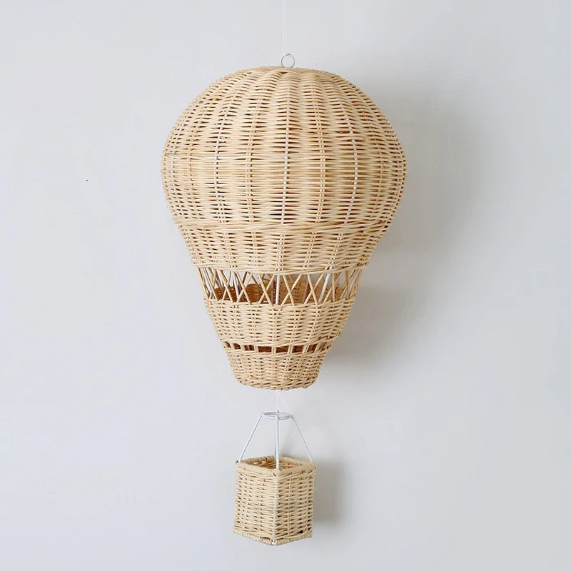Rattan Hot Air Balloon — Handwoven Wall Decor