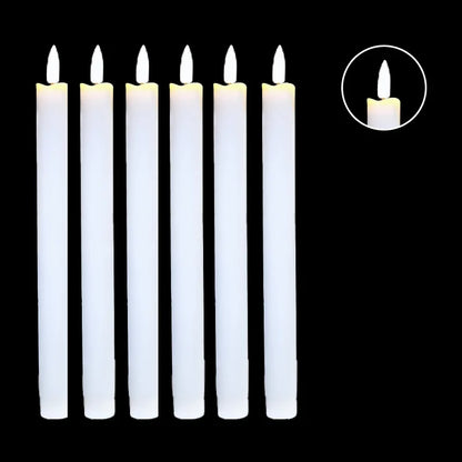 12-120pcs LED Flameless Taper Candle 3D Flickering Candlesticks with Remote Battery Operated Candles for Wedding Halloween Decor