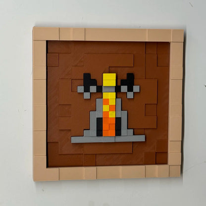 3D Printing 17.5cm Pixel Item Display Frame Magnetic Wall Decor Retro Game Style Collectible Desk Ornament Gift