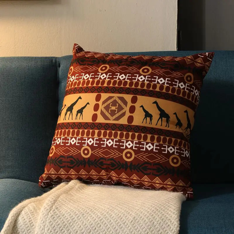 Ethnic Style Retro Pillow with Core Bohemian Square Cushion Homestay Bedroom Living Room Sofa Backrest Lumbar Pillow