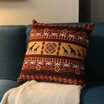 Ethnic Style Retro Pillow with Core Bohemian Square Cushion Homestay Bedroom Living Room Sofa Backrest Lumbar Pillow