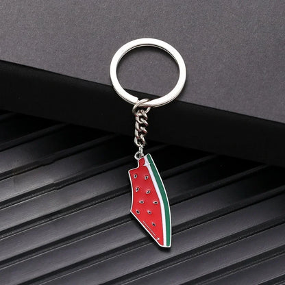 Simulation Watermelon Keychain Cute Summer Fruit Watermelon Pendant Keyring Car Backpack Key Holder Geometric Personalized Gift