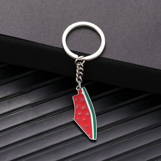 Simulation Watermelon Keychain Cute Summer Fruit Watermelon Pendant Keyring Car Backpack Key Holder Geometric Personalized Gift