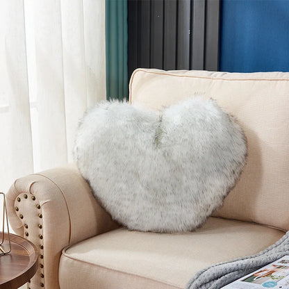 1pc Heart/Square Shaped Throw Pillow Cushion, Long Plush Cushion Pad Pillow Fluffy Soft & Comfortable Pillow For Room