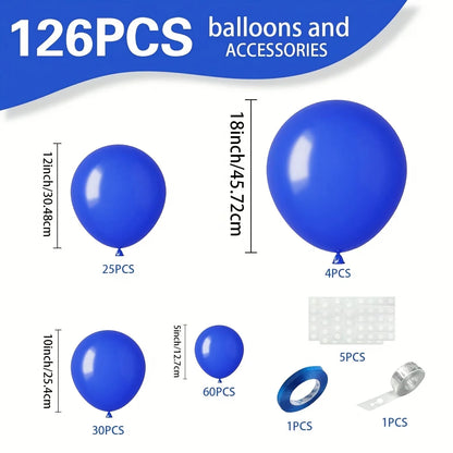Royal Blue Balloon Arch Garland Kit — 126 Pieces