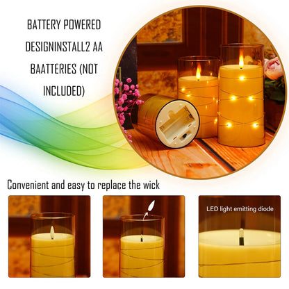 3pcs/set LED Flameless Candle Light Pink Blue Red Christmas Halloween Prayer Wedding Romantic Atmosphere String Light Candle