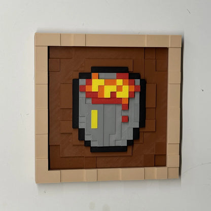 3D Printing 17.5cm Pixel Item Display Frame Magnetic Wall Decor Retro Game Style Collectible Desk Ornament Gift