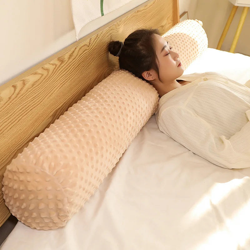 Round Cushion Pillow Removable Washable Back Head Pillow Travel Sofa Sleeping Leg Pillow Velvet Cylinder Long Pillow Home Decor