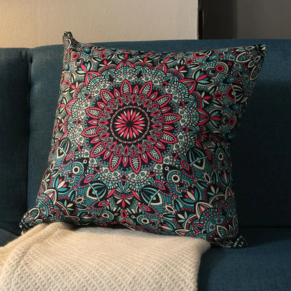 Ethnic Style Retro Pillow with Core Bohemian Square Cushion Homestay Bedroom Living Room Sofa Backrest Lumbar Pillow