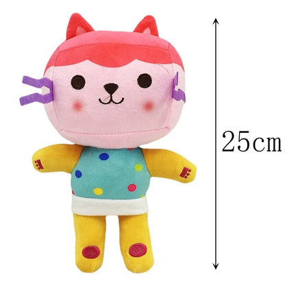 HOT Gabby Dollhouse Plush Toy Mercat Cartoon Stuffed Animals Smiling Cat Racing Car Cat Hug Gaby Girl Dolls Kids Birthday Gifts-