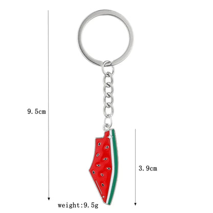 Simulation Watermelon Keychain Cute Summer Fruit Watermelon Pendant Keyring Car Backpack Key Holder Geometric Personalized Gift