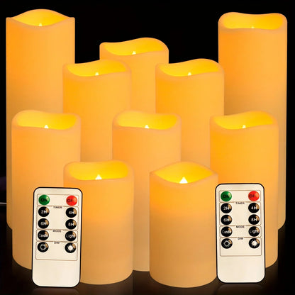 Flameless Candles With Remote, 2/4/6/8H Timer, Outdoor Indoor Waterproof Remote Control Candles Battery Operated,