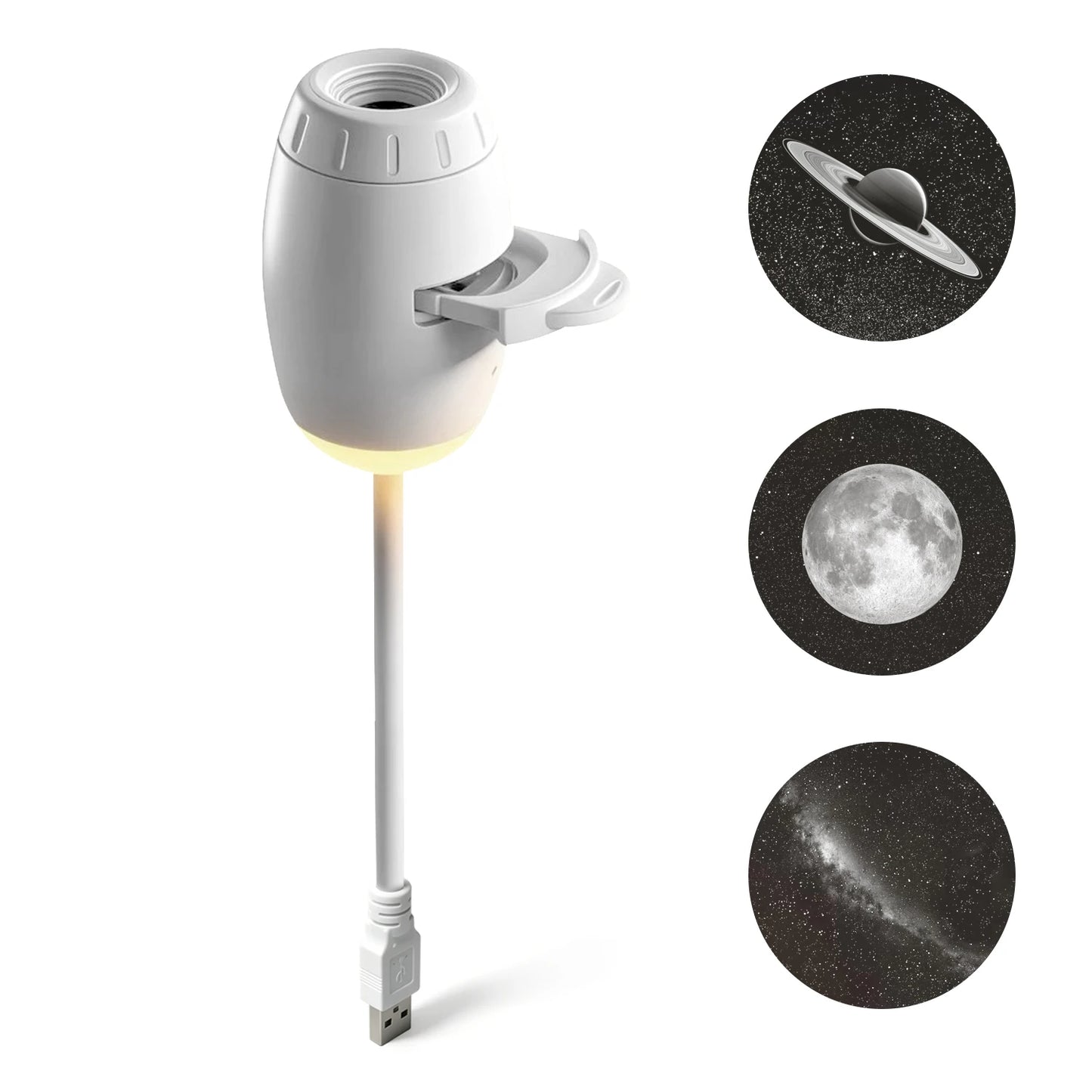 2 in 1 USB Ambient Projection Light Adjustable Focus Car Interior Light Home Room Starry Star Romantic Saturn Galaxy Night Light