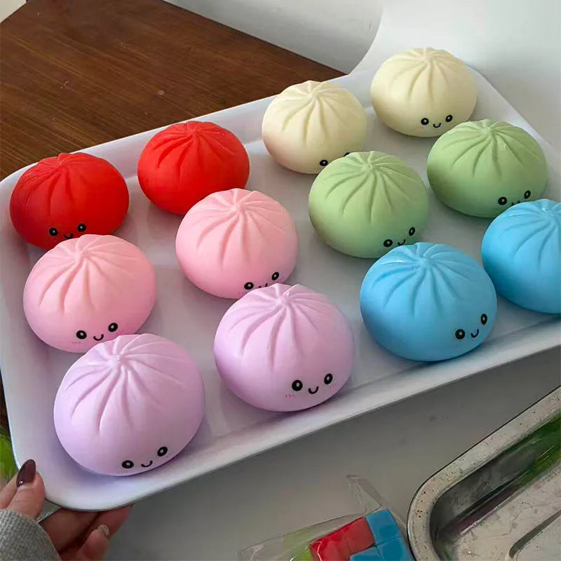 Giant Simulation Steamed Stuffed Bun Glitter Dumpling Squishy With Box Dumplings Sensory Squeeze Toy Kids Gift For Stress Relief