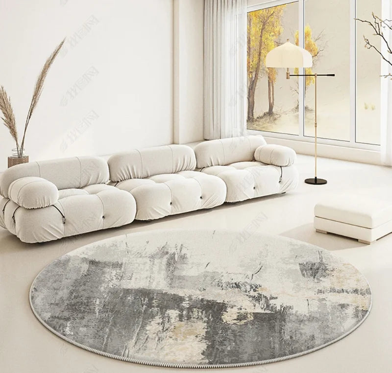 Modern Abstraction Carpets for Living Room Nordic Bedroom Decor Round Carpet Large Area Chair Floor Mat Home Study Non-slip Rug