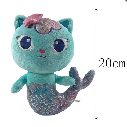 HOT Gabby Dollhouse Plush Toy Mercat Cartoon Stuffed Animals Smiling Cat Racing Car Cat Hug Gaby Girl Dolls Kids Birthday Gifts-