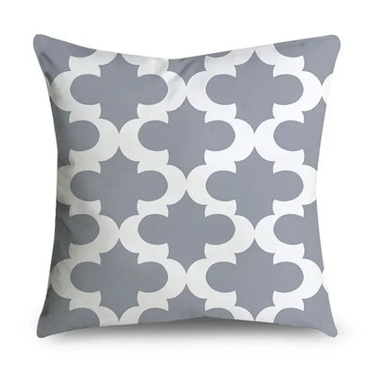 Gray Striped Geometric Double-sided Printed pillow cover Short plush Suitable living rooms bedrooms sofas throw cushion cover