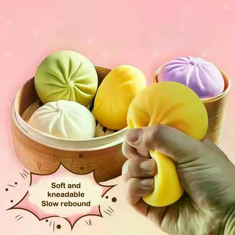 Giant Dumpling Soft Toys Anxiety Relief Fidget Simulation Food Steamed Stuffed Bun Squeeze Decompression Stress Toy